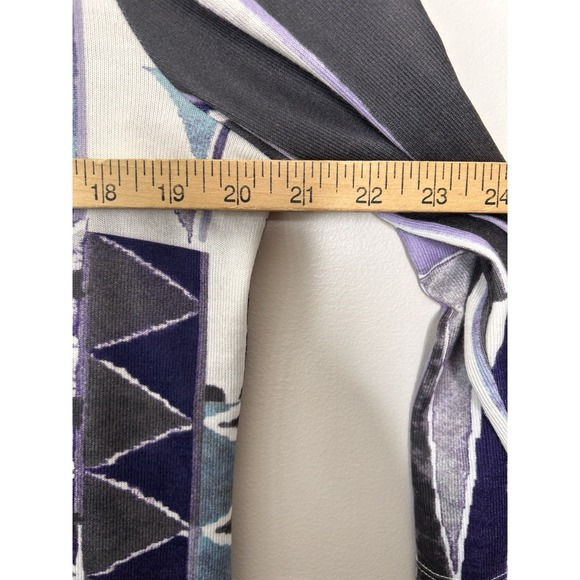 Chico's Easywear Abstract Print Open Cardigan Sweater Chicos Blue Purple Size 2 - Picture 8 of 9